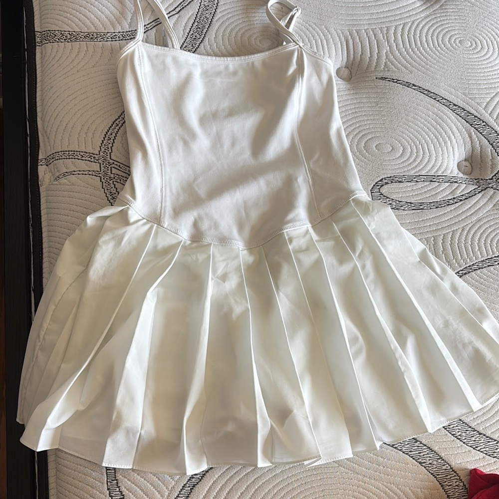 White Pleated Dress